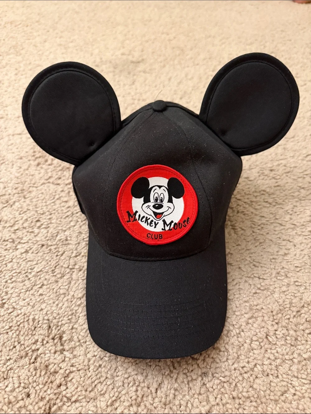 Disney Black Mickey Mouse Club Cap with Ears